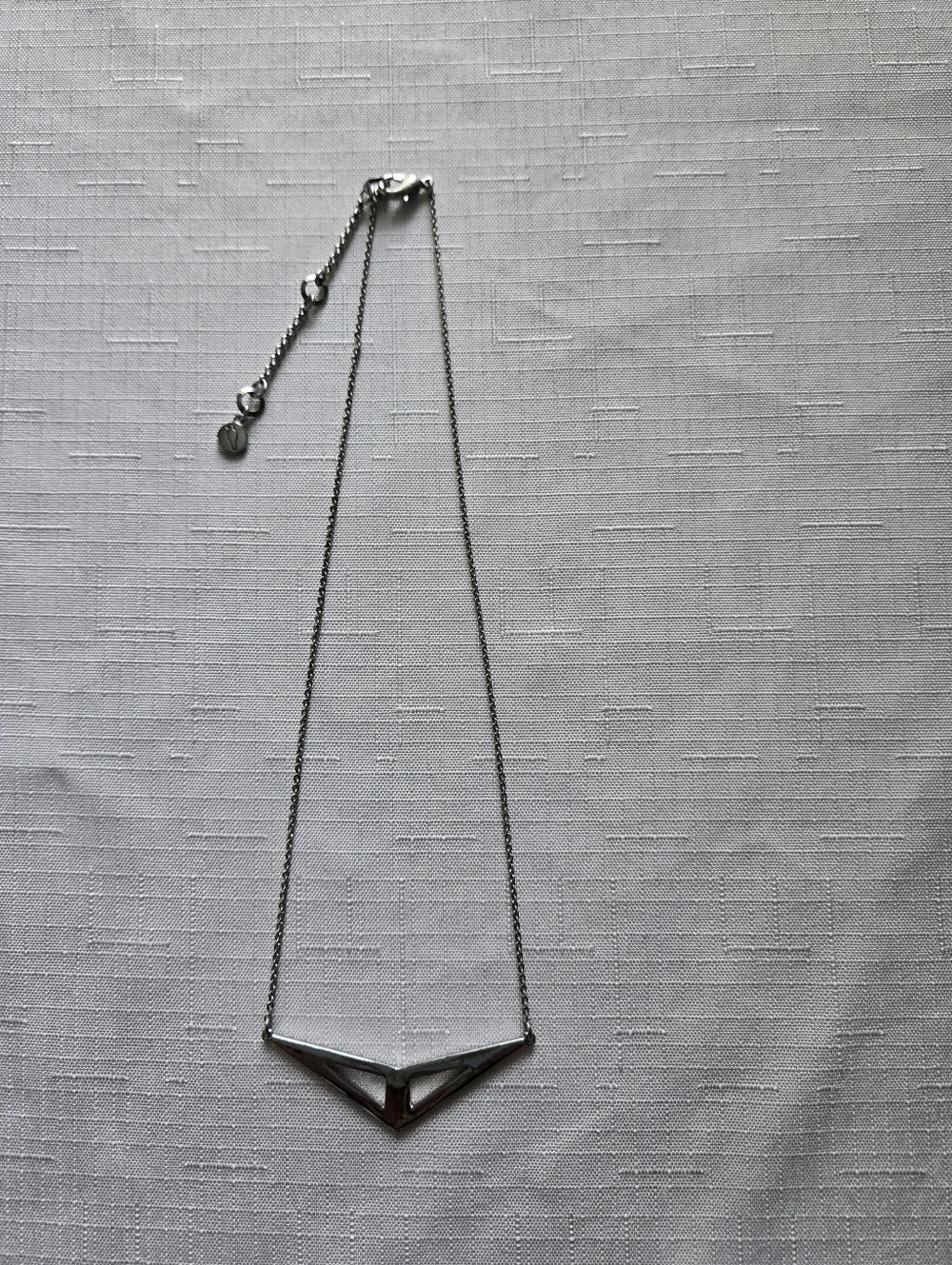 Chloe + Isabel Astra Statement Necklace Silver Tone Crystal Geometric Pendant - Picture 5 of 5